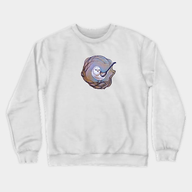 Long Tailed Tit, little cute songbird Crewneck Sweatshirt by Yulla